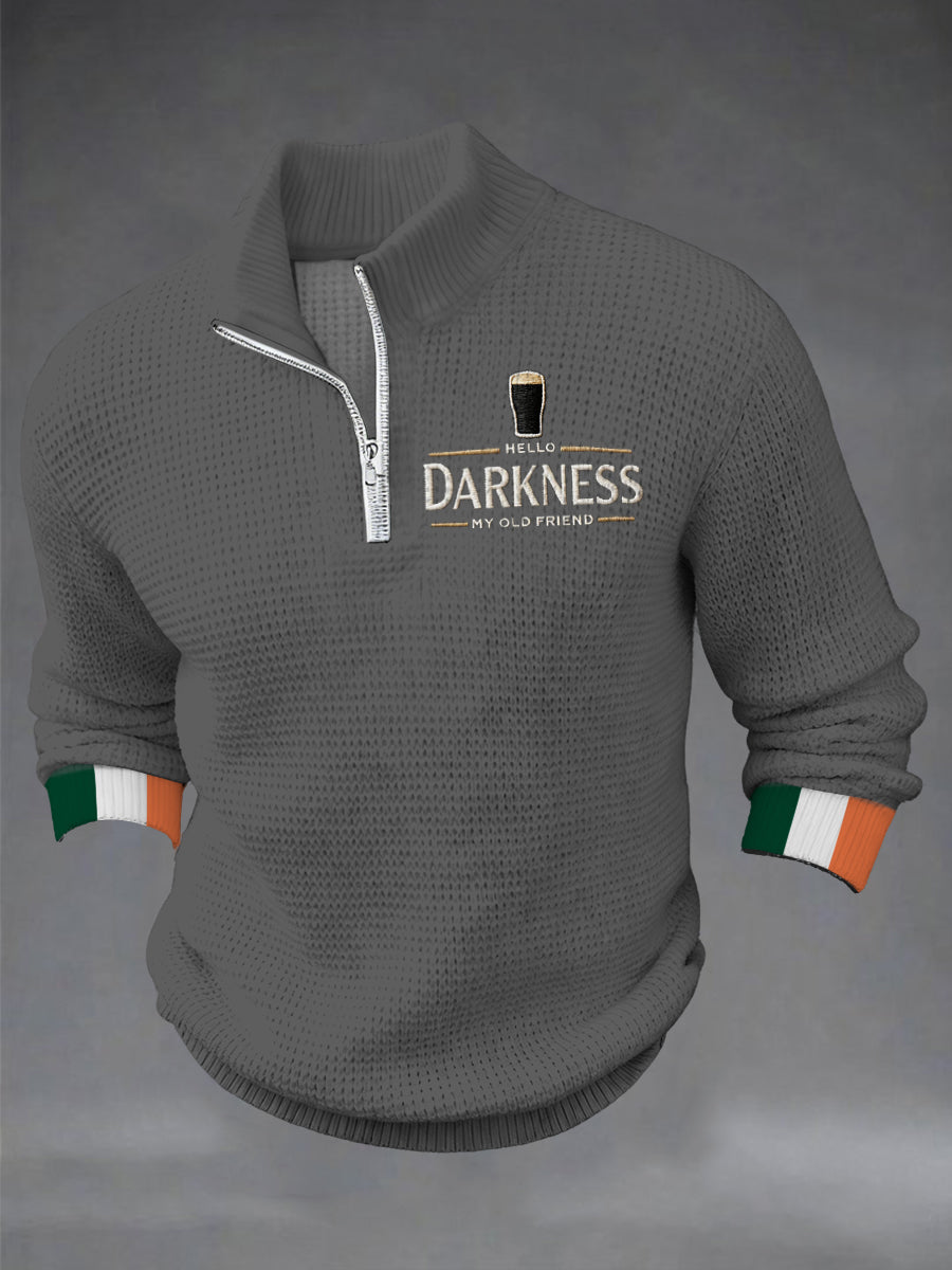 Men's Hey Darkness My Old Friend Printed Casual Zipper Pullovers