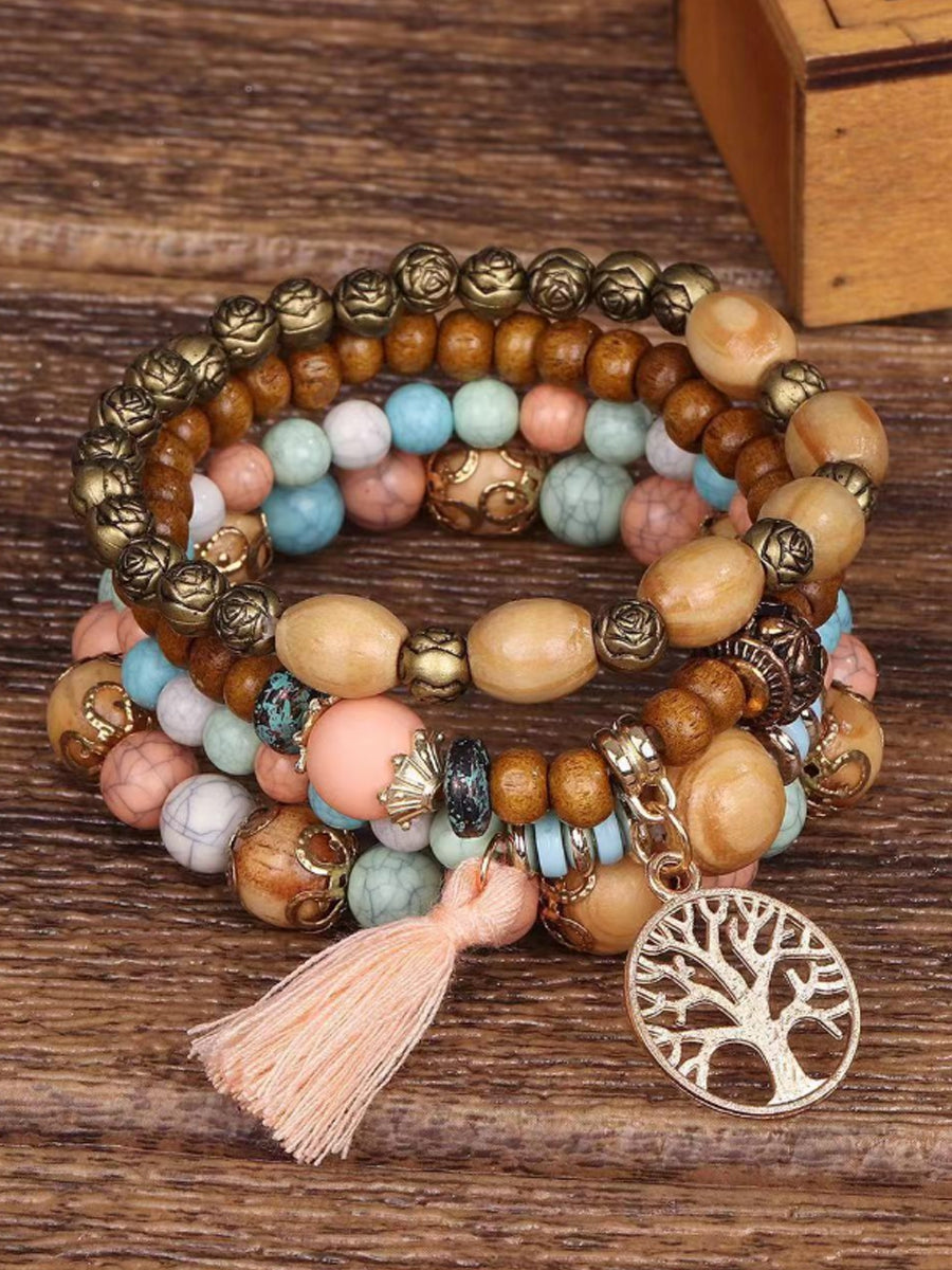 Women's Viking Tree of Life Bohemian Multi-Layer Bead Bracelet