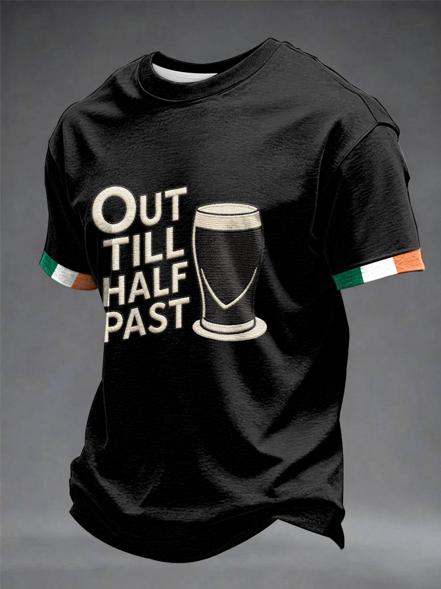 Men's St. Patrick's Day Beer Print Short Sleeve T-Shirt