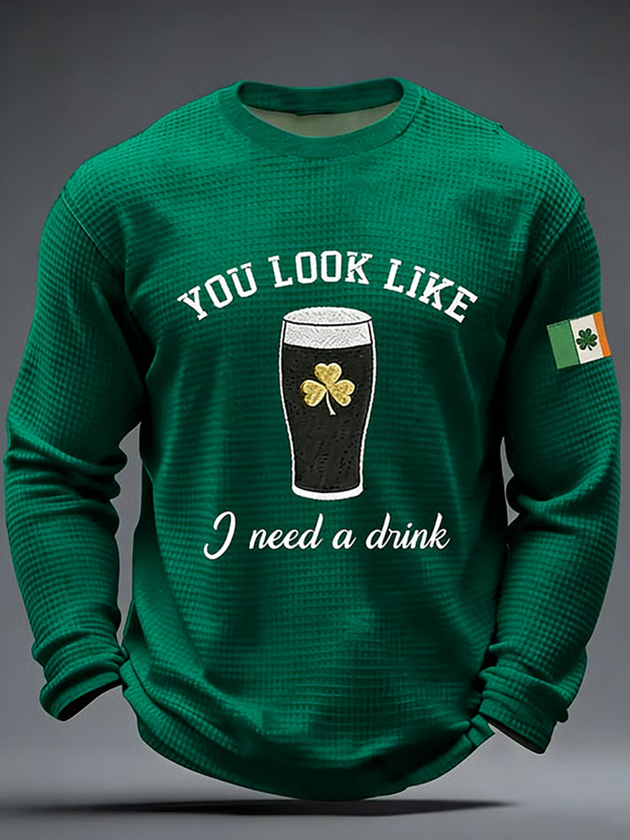 Men's St. Patrick's Day Printed Casual Top