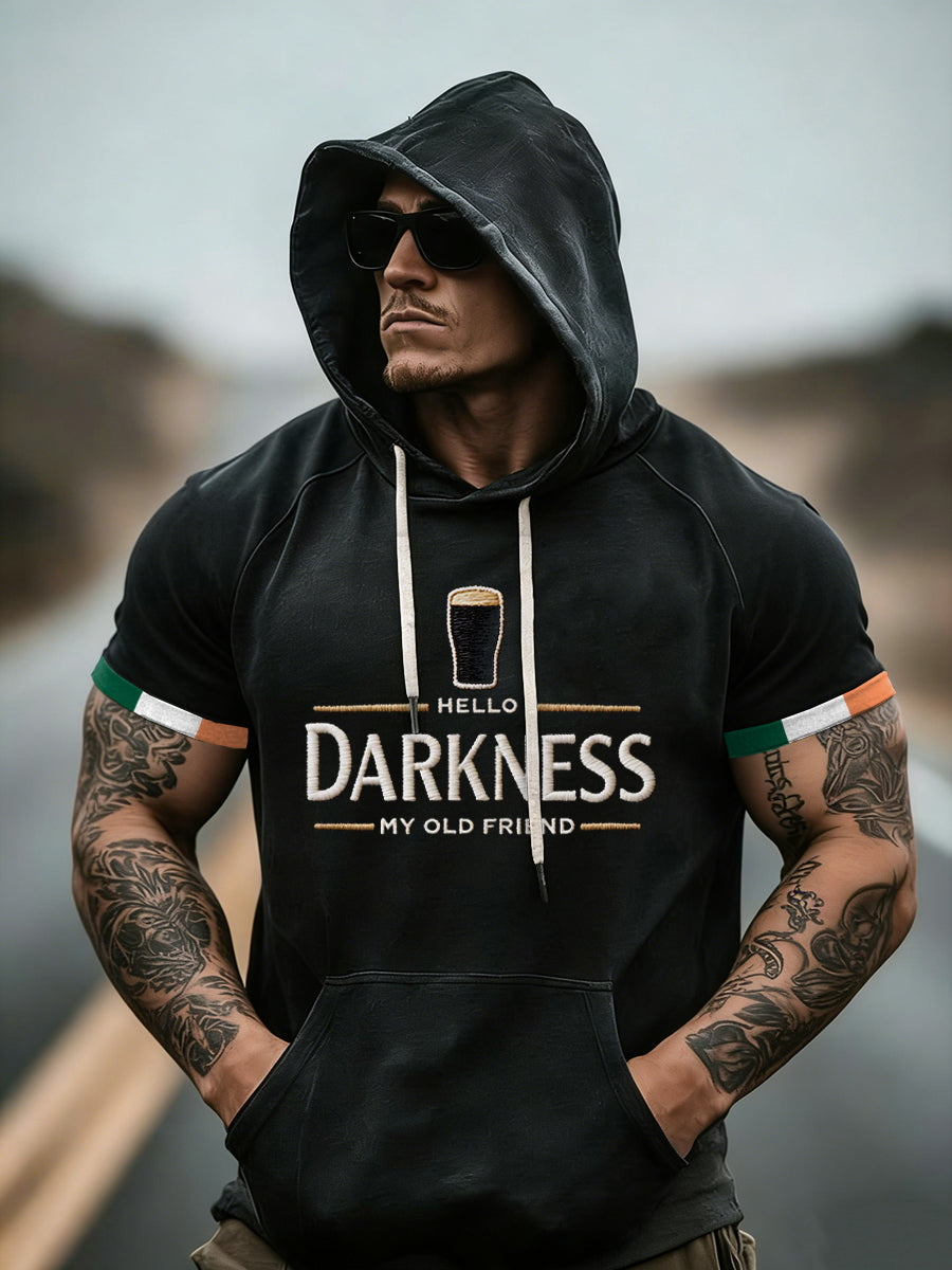 Men's Hi Darkness My Old Friend Short Sleeve Hooded Top