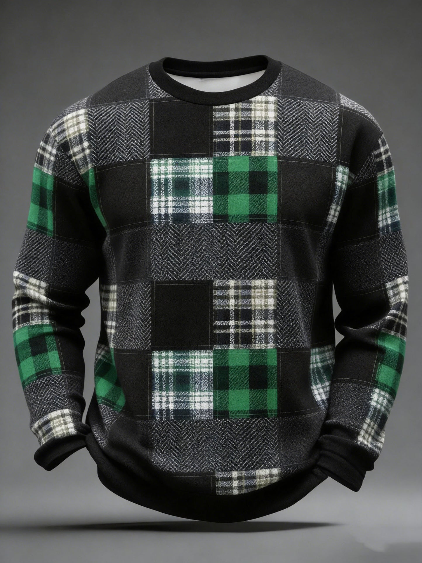 Men's St. Patrick's Day Tartan Patchwork Printed