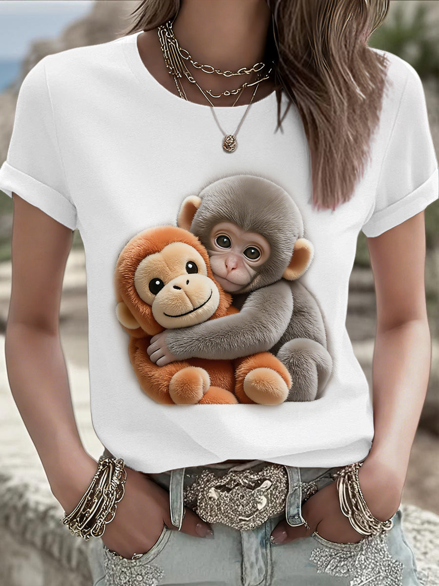 Women Punch Ape Brave Printed T-Shirt