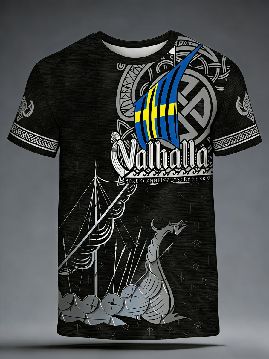 Men's sweatshirt with Swedish Viking motif and print
