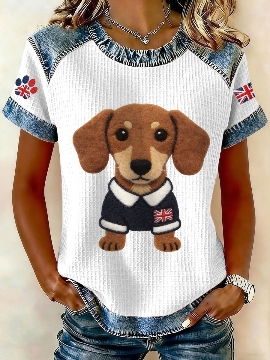 Women's British Dachshund Waffle top