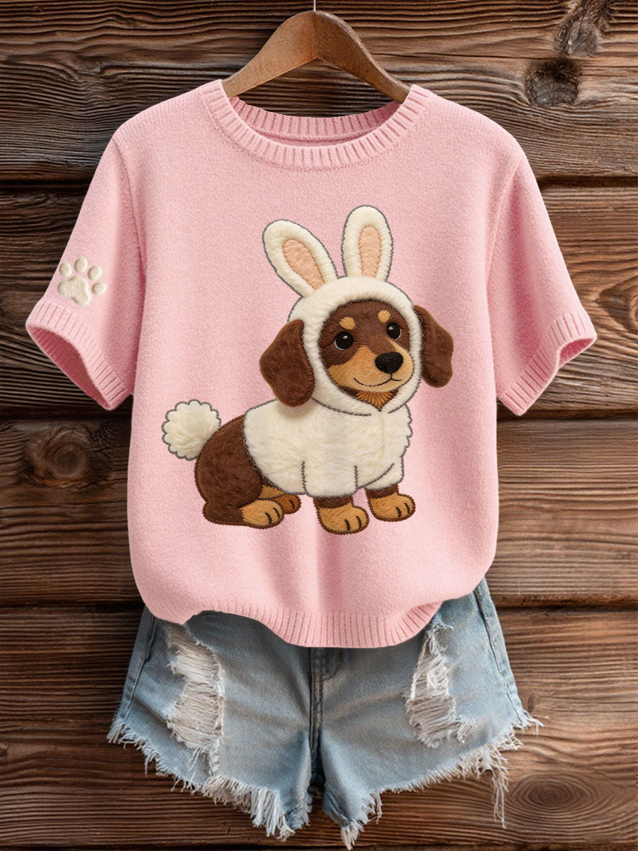 Women's Easter Dachshund Bunny Costume T-Shirt