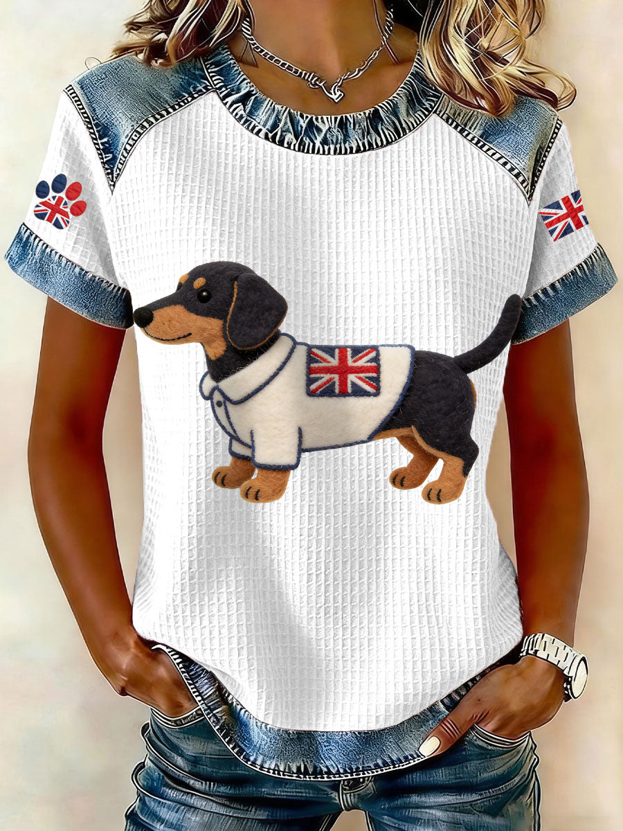 Women's British Dachshund Waffle top