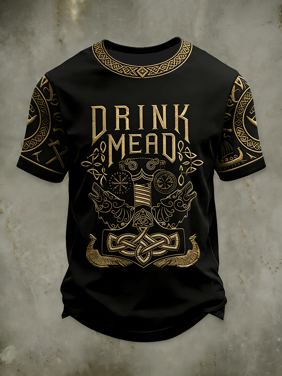 Herr Vikingdrickande t-shirt med korta ärmar