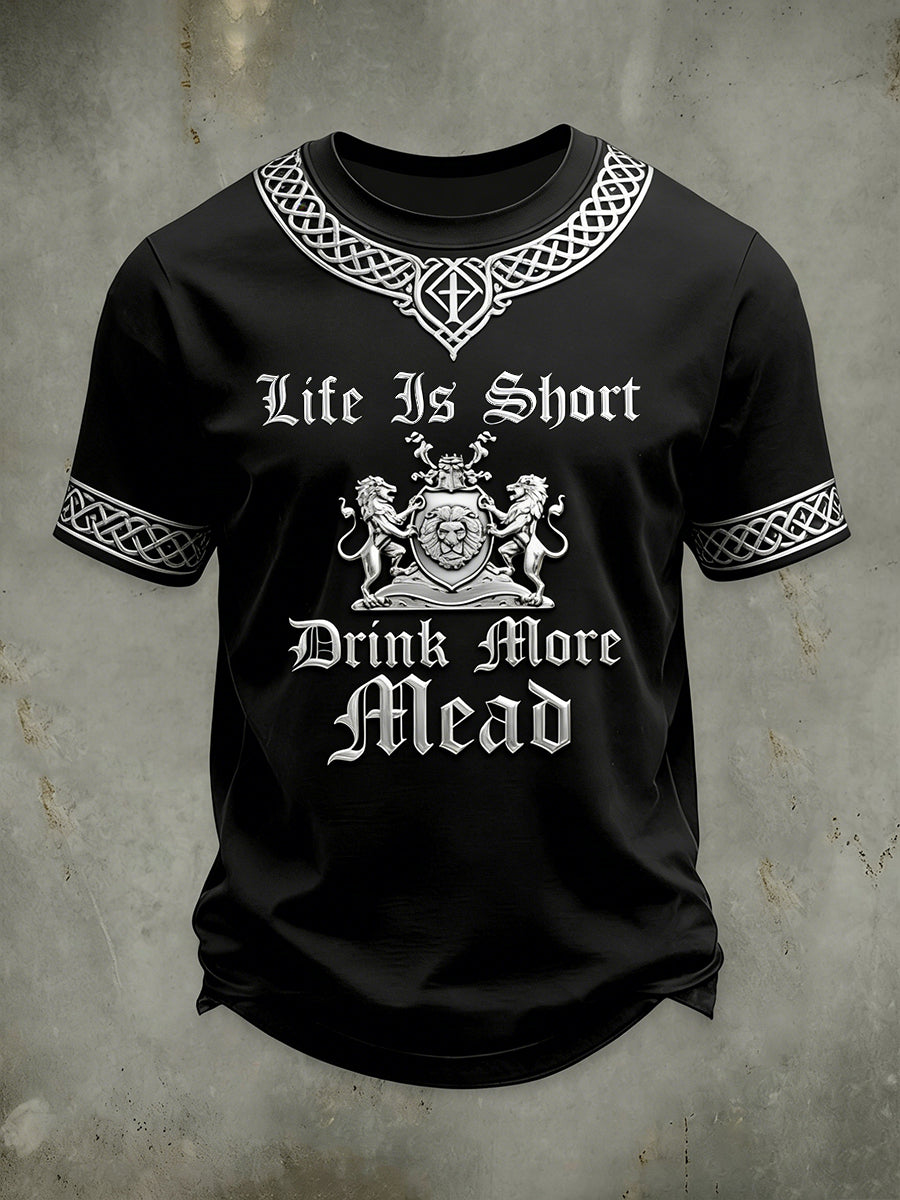 Herr Vikingdrickande t-shirt med korta ärmar