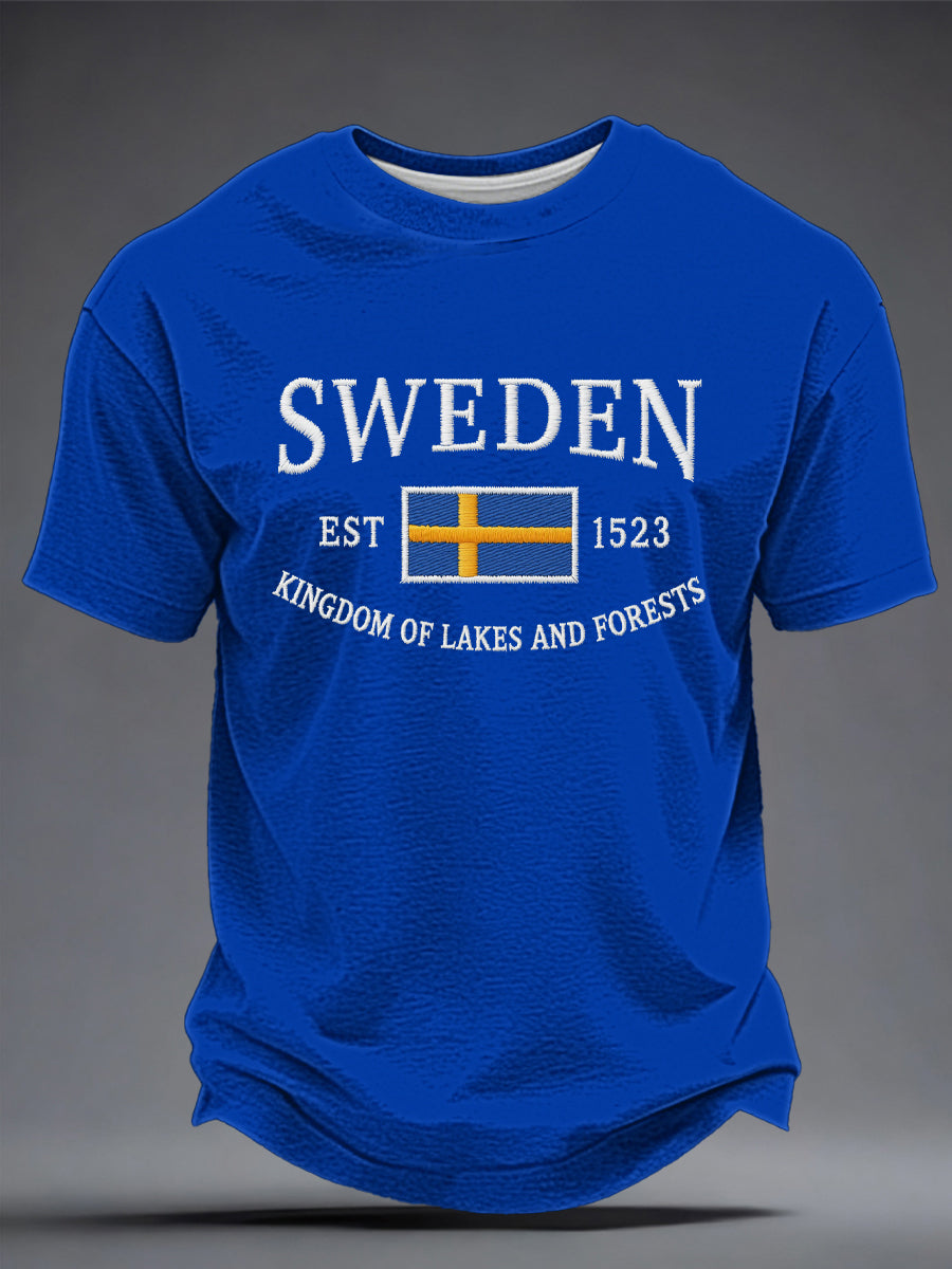 Mäns svensk konst Tryckt T-shirt