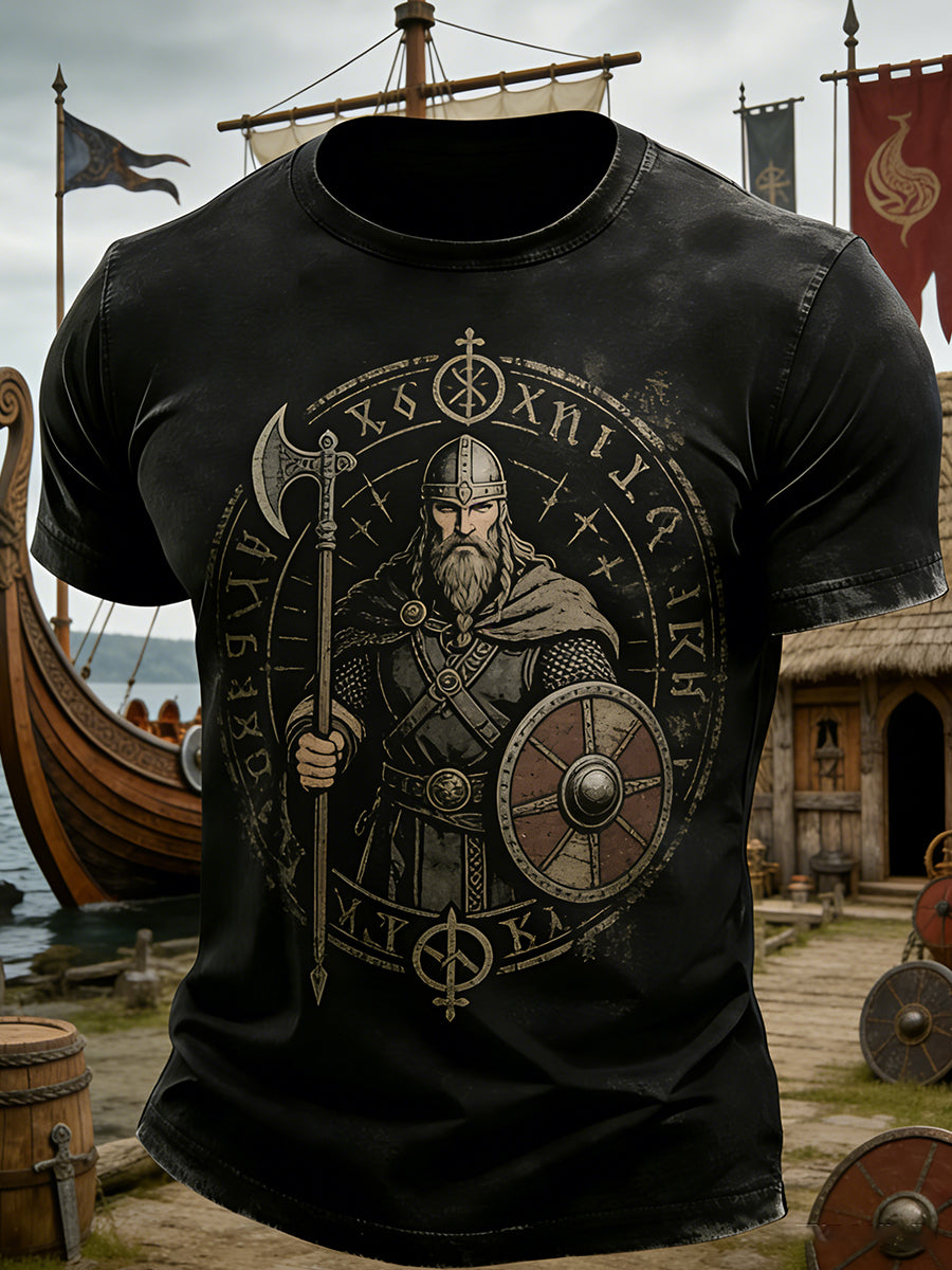 Herrtröja med svensk vikingatema och print