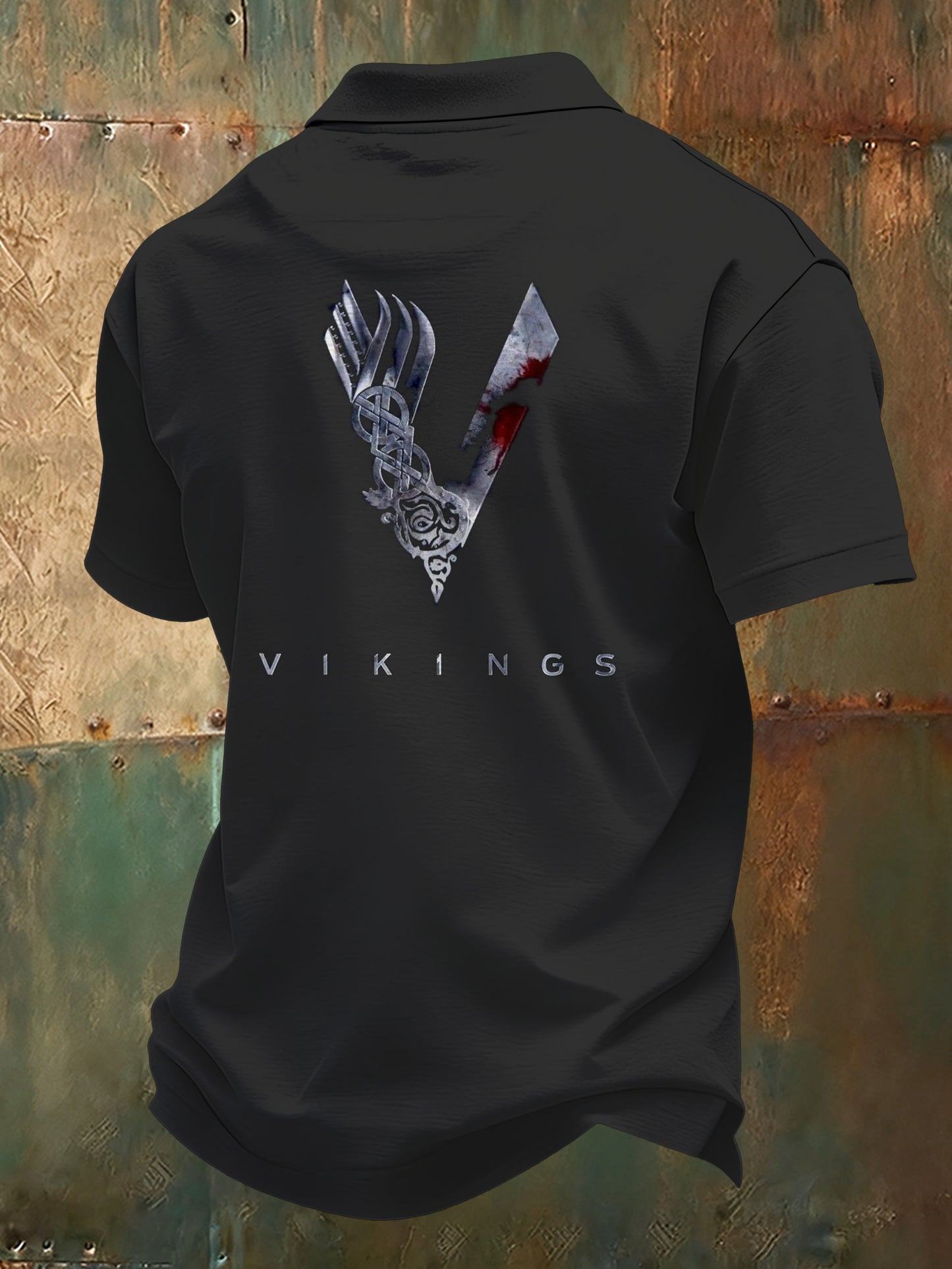Mäns svenska Viking Print Polo för män