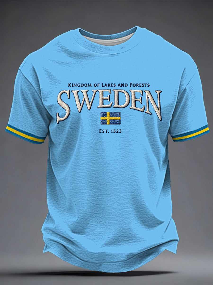 Mäns svensk konst Tryckt T-shirt