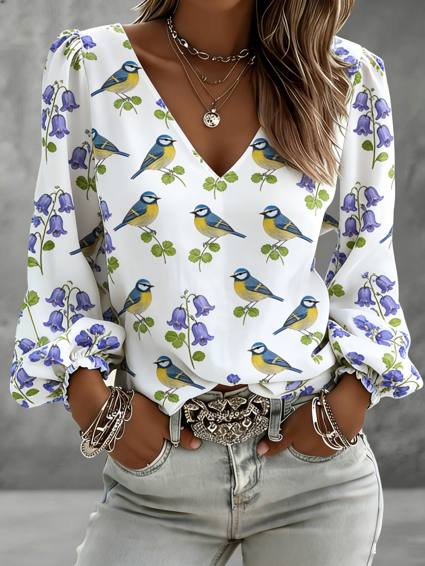 Women's Swedish Art Print Flag Patchwork Color Scheme T-Shirt