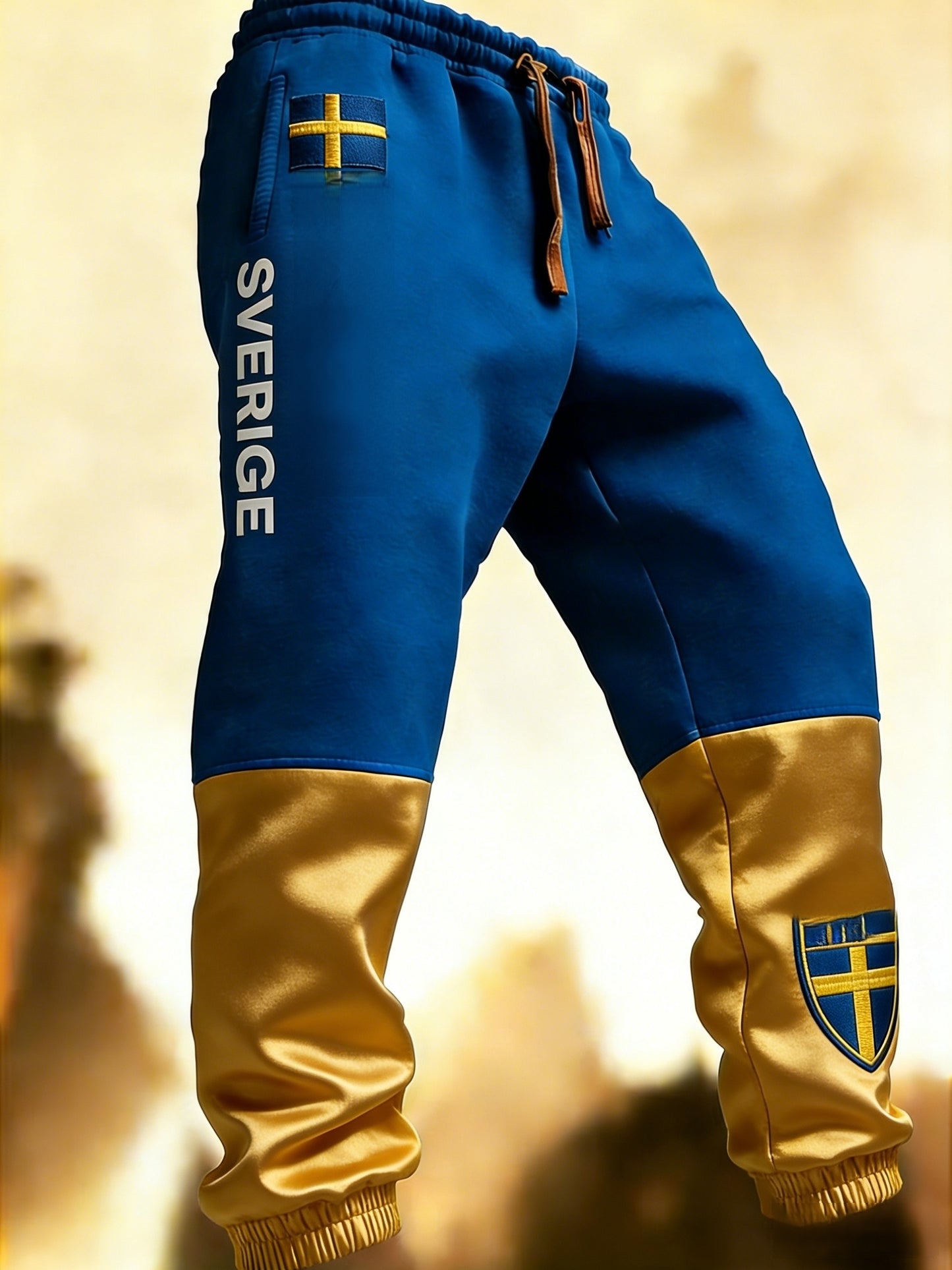 Herr Retro Viking Svensk Flagga Märke Fritidshusor