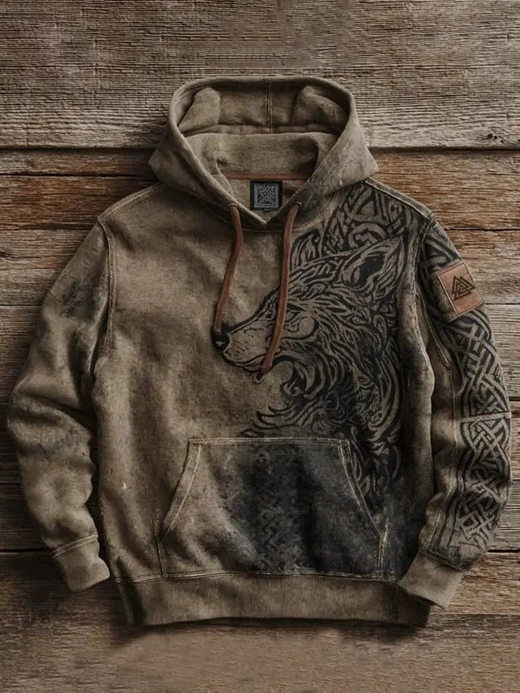Men's Viking T-Shirt with Printed Pattern