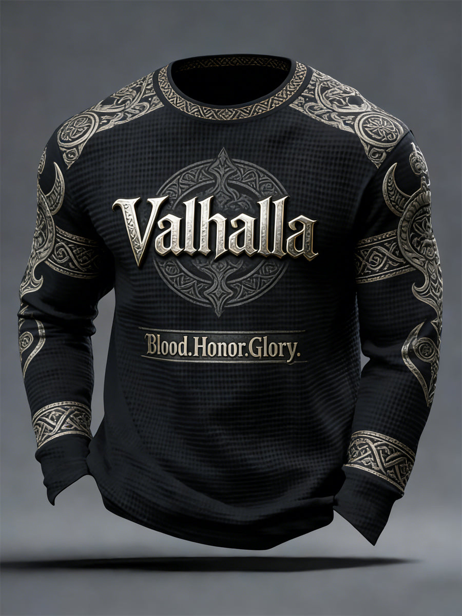 Herrtröja i vikingastil med Valhalla-mönster