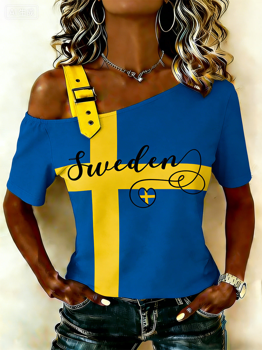 Women's top with ethnic pattern and camisole quality
