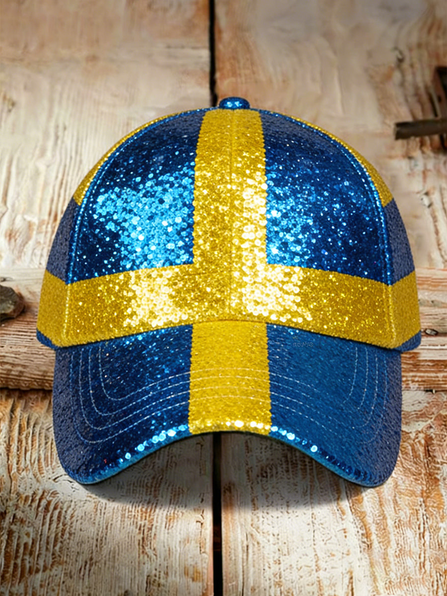 Color-blocked printed hat