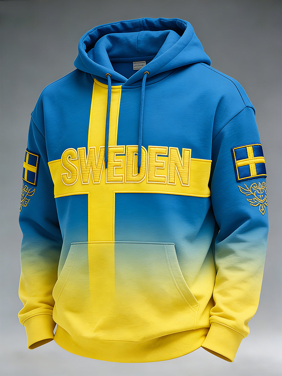 Retro svensk konsttryck avslappnad sweatshirt