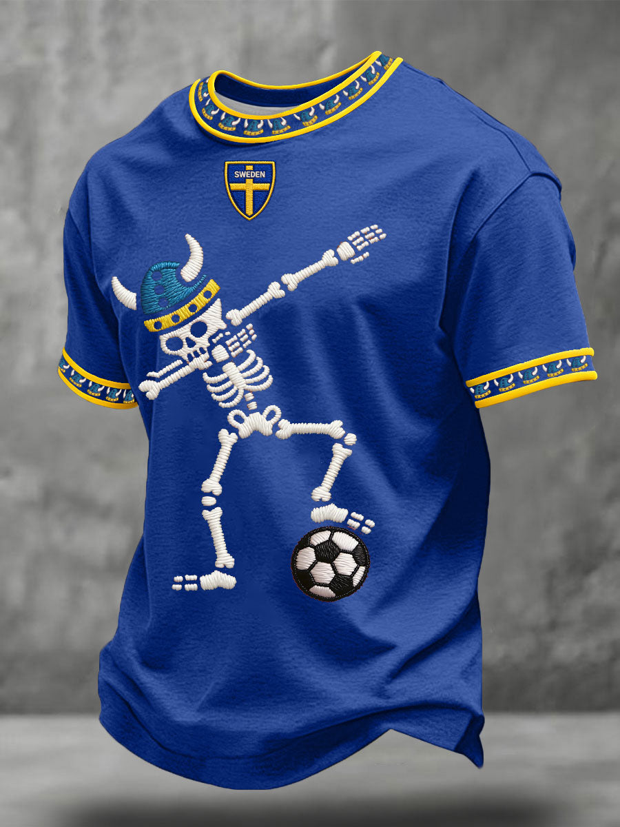 Herrarnas Sverige Fotbollslärd Tryckt T-shirt