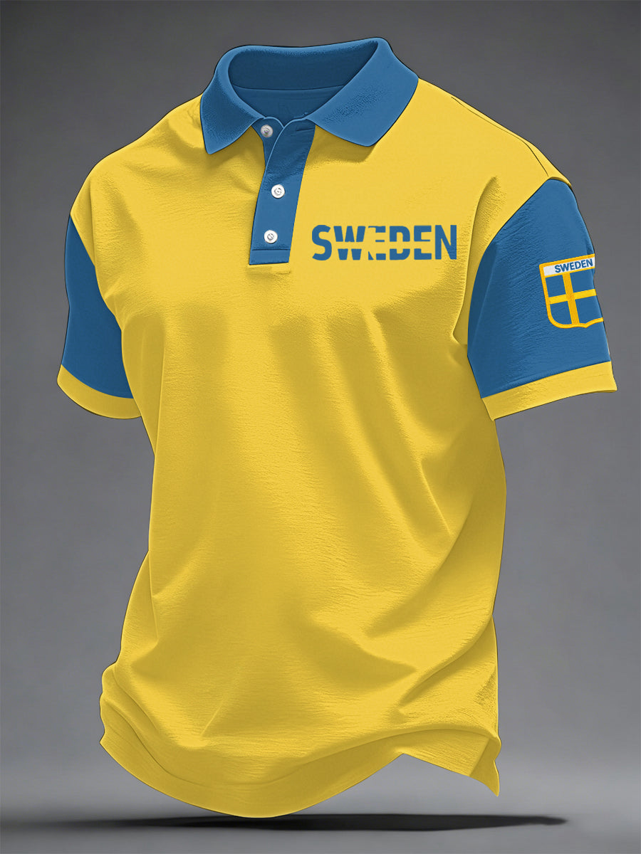 Men's art print casual top in Swedish