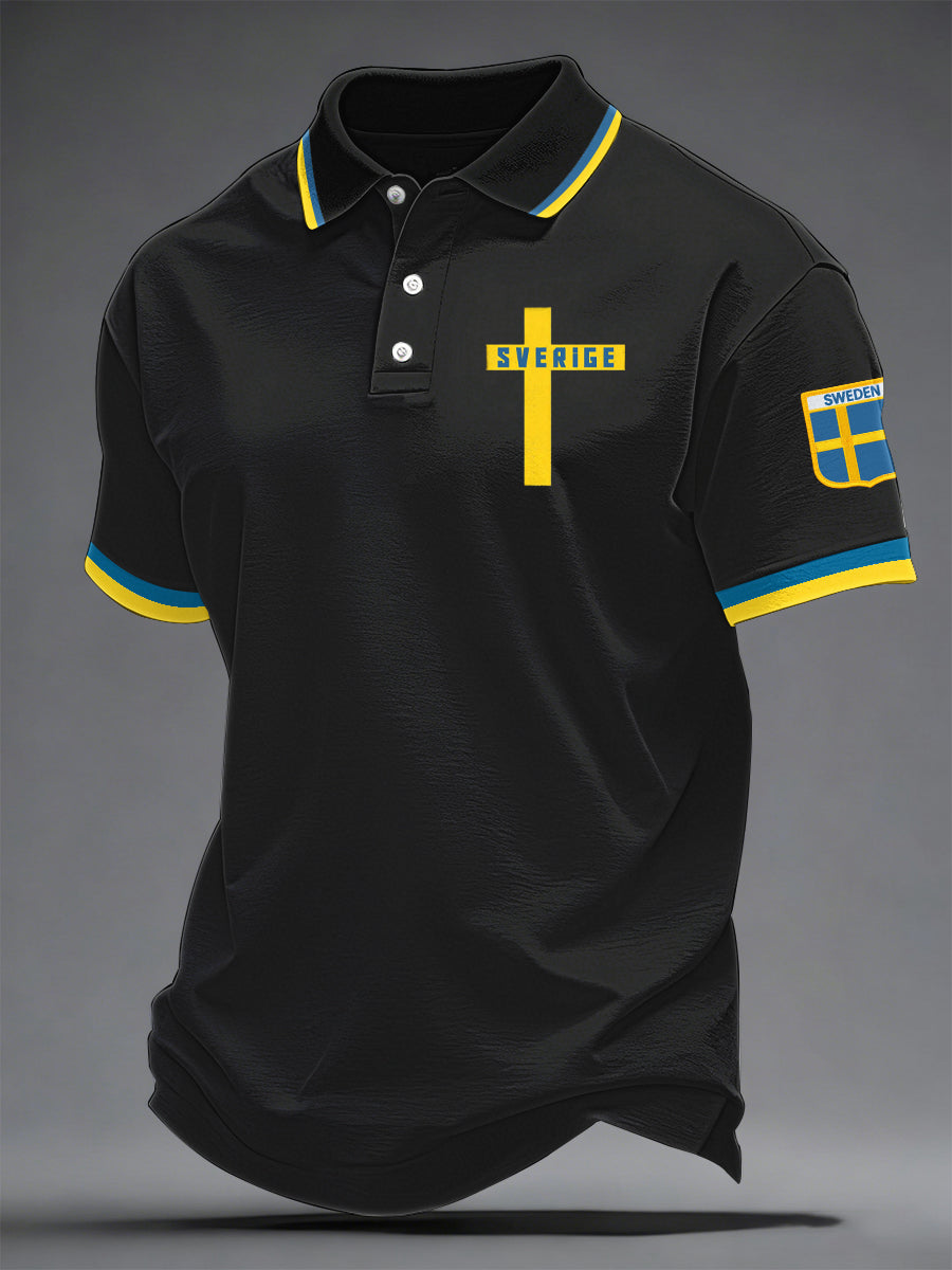 Herrkonsttryck på svensk språk casual topp