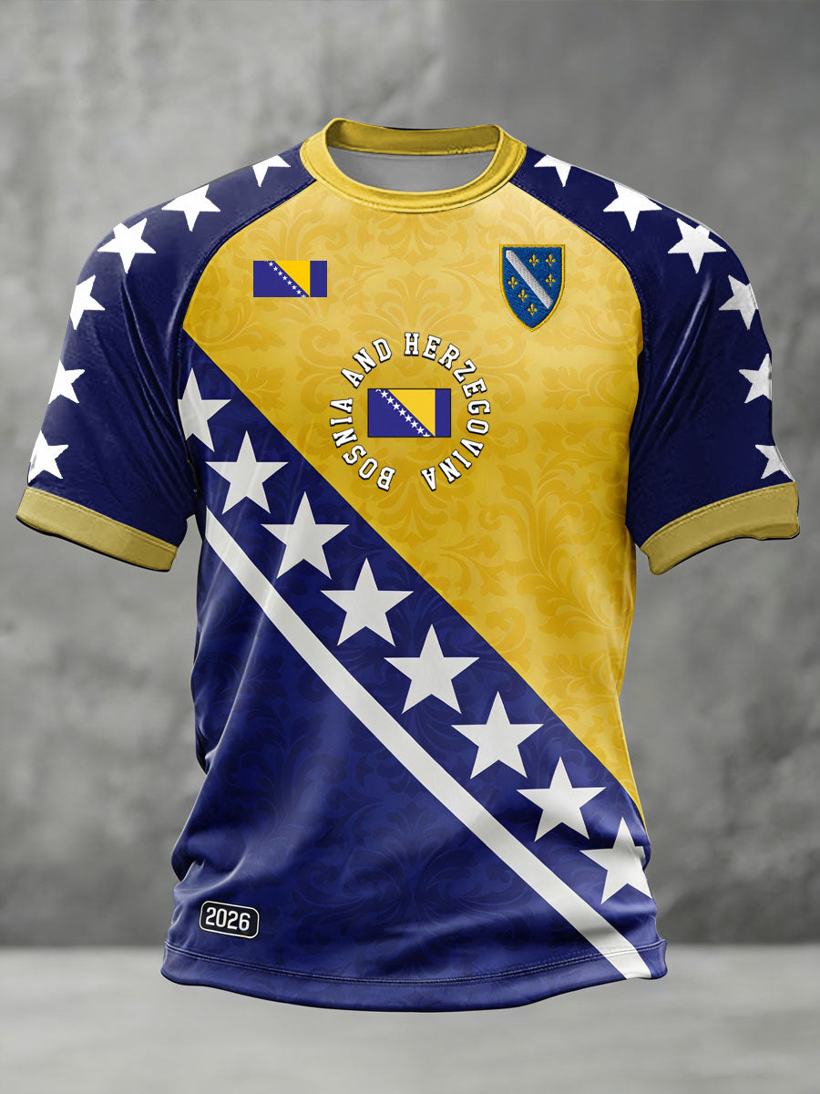 Herr Bosnien ZMAJEVI Fotbollsentusiast Tryckt kortärmad t-shirt
