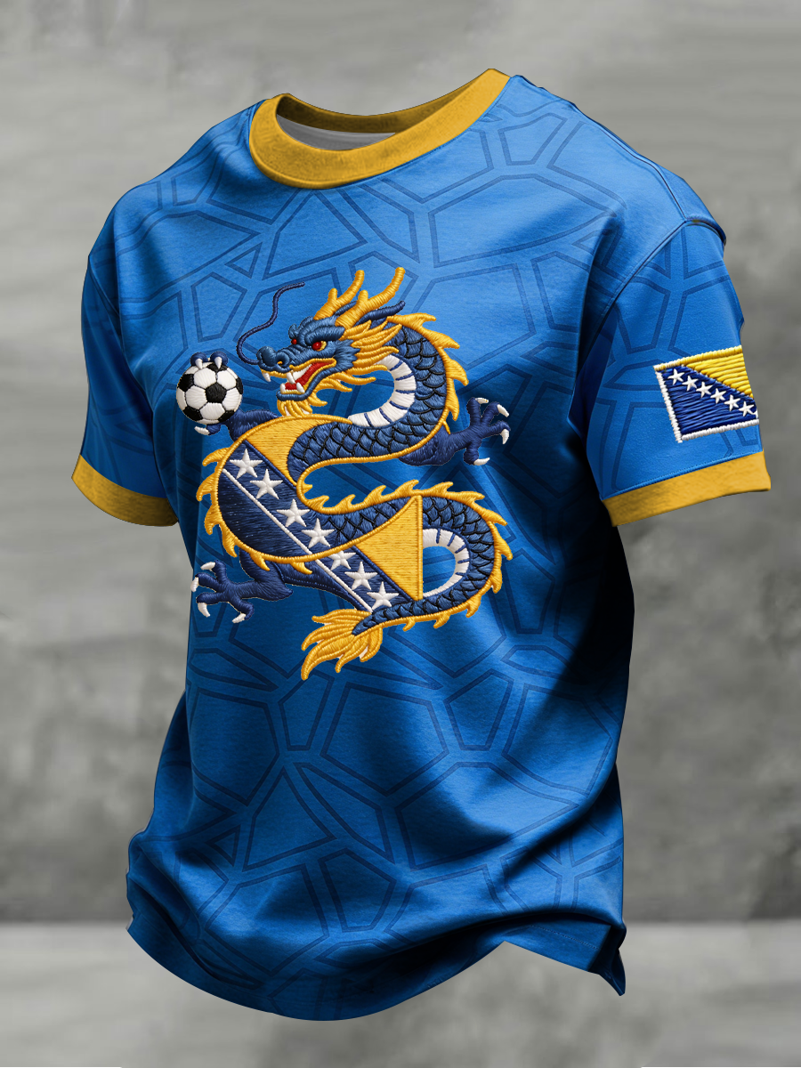 Mr. Bosnia ZMAJEVI Football Fan Printed Short-Sleeve T-Shirt