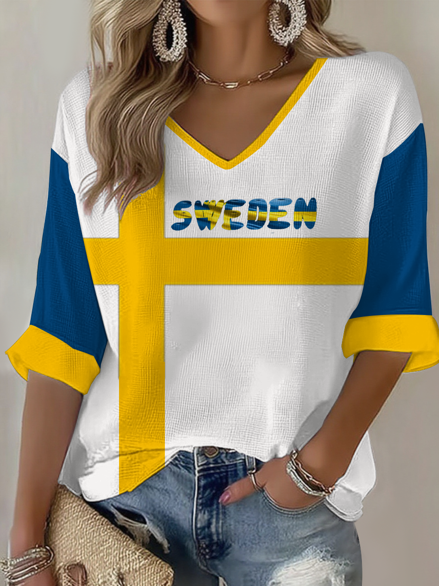 Kvinnors flagga Våffle T-shirt