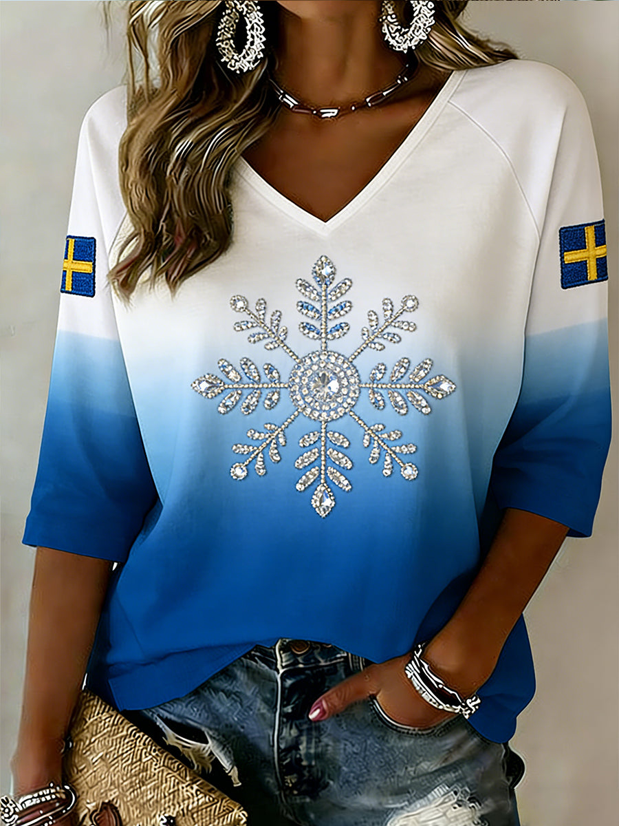 Retro svensk konstinspirerad tryckt ledig topp