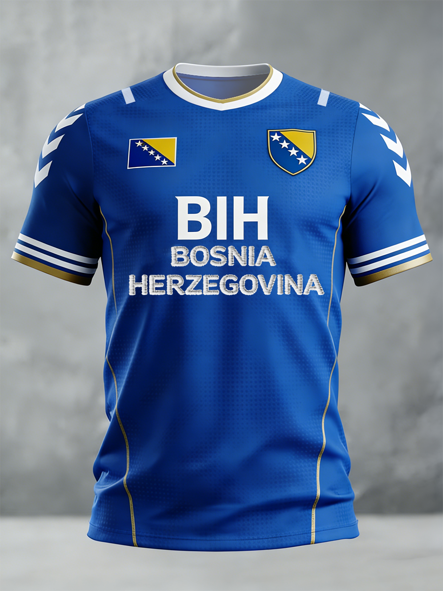Mr. Bosnia ZMAJEVI Football Fan Printed Short Sleeve T-shirt