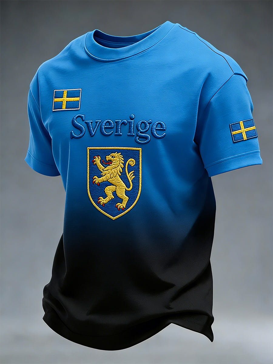 Retro Swedish Art Style Printed Casual T-shirt