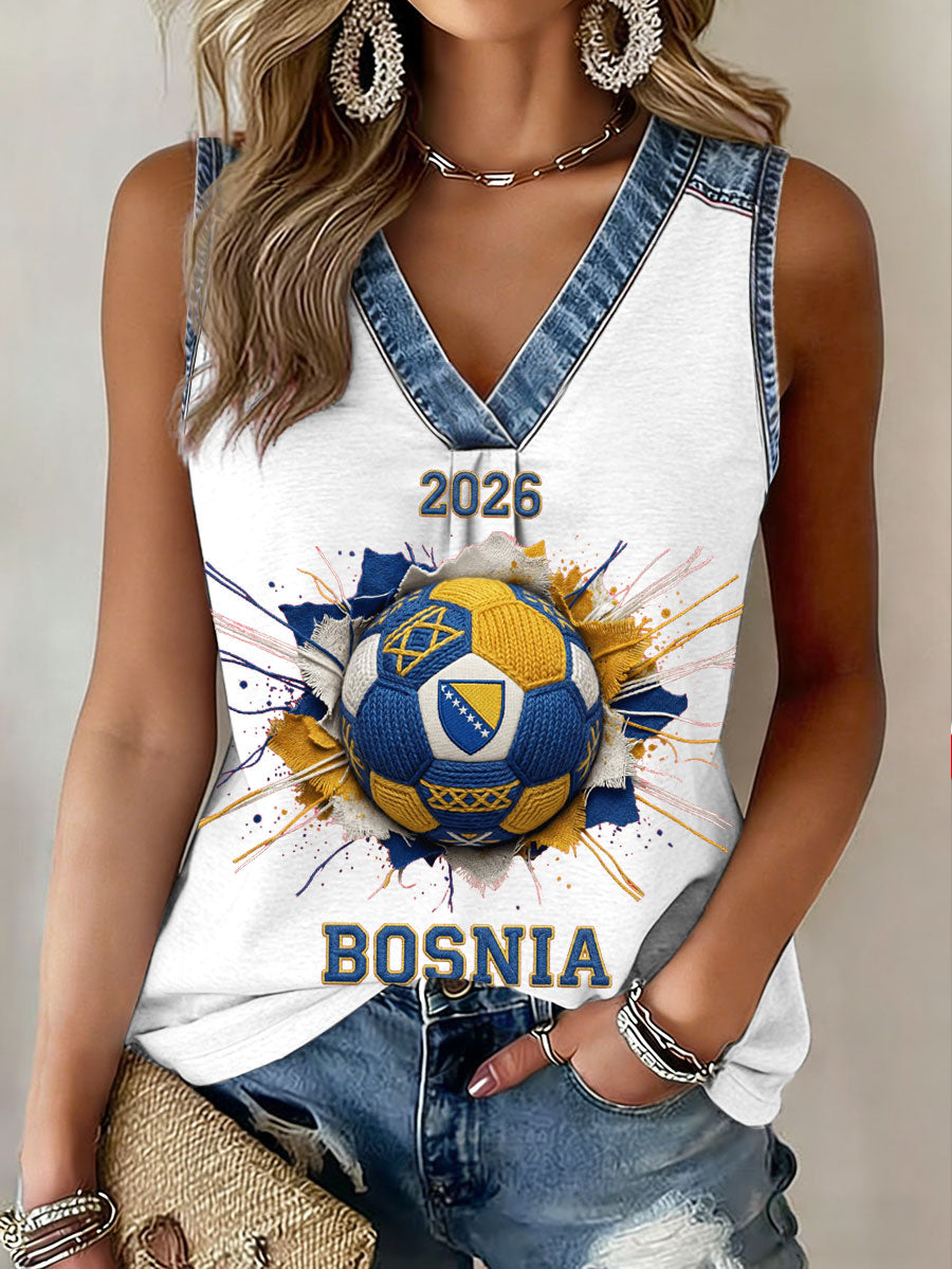 Kvinnors Bosnia Fotboll älskare ZMAJEVI Tryckta västa