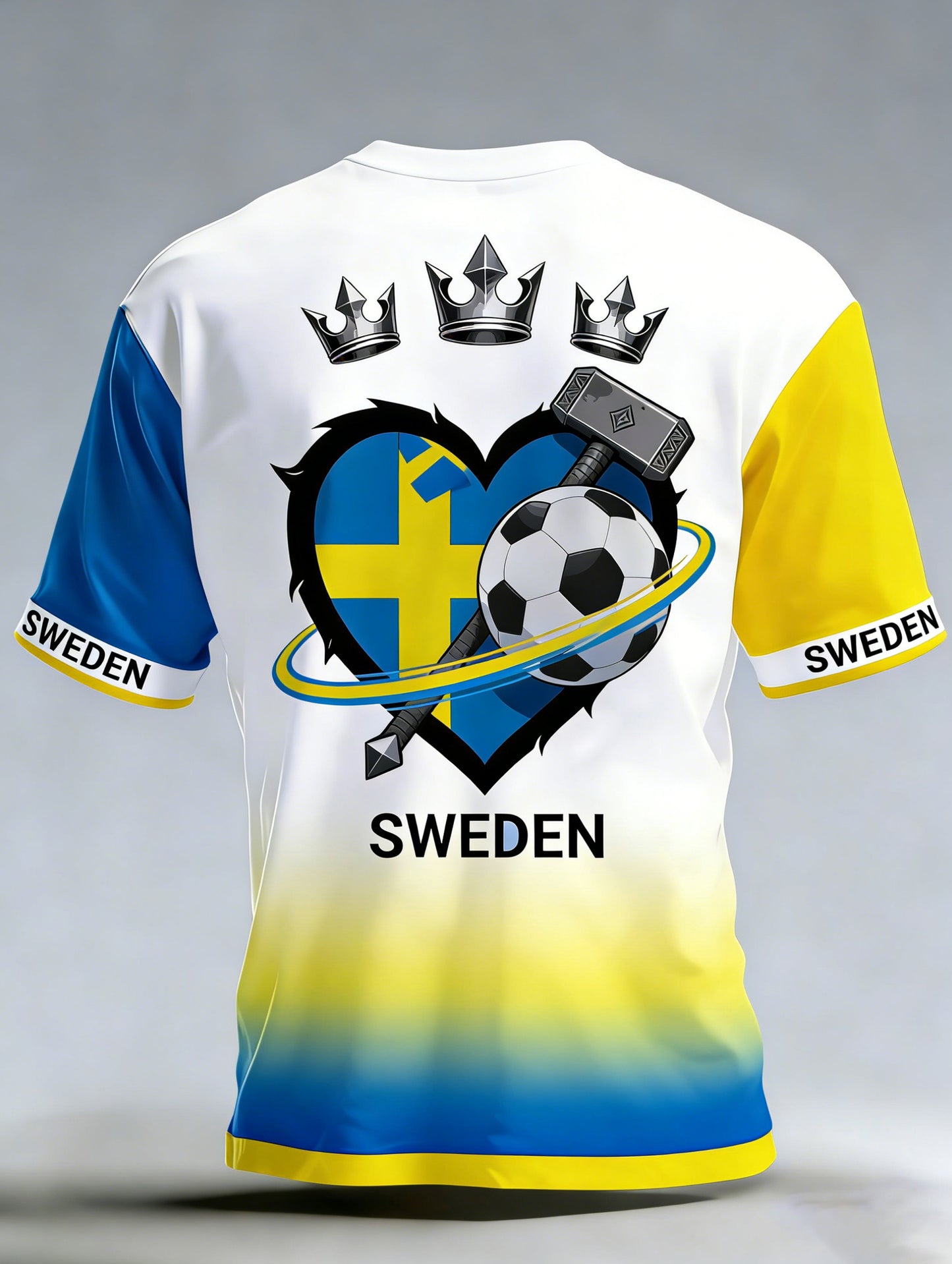 Men's Swedish Soccer Match Cheering Squad Art Print T-Shirt