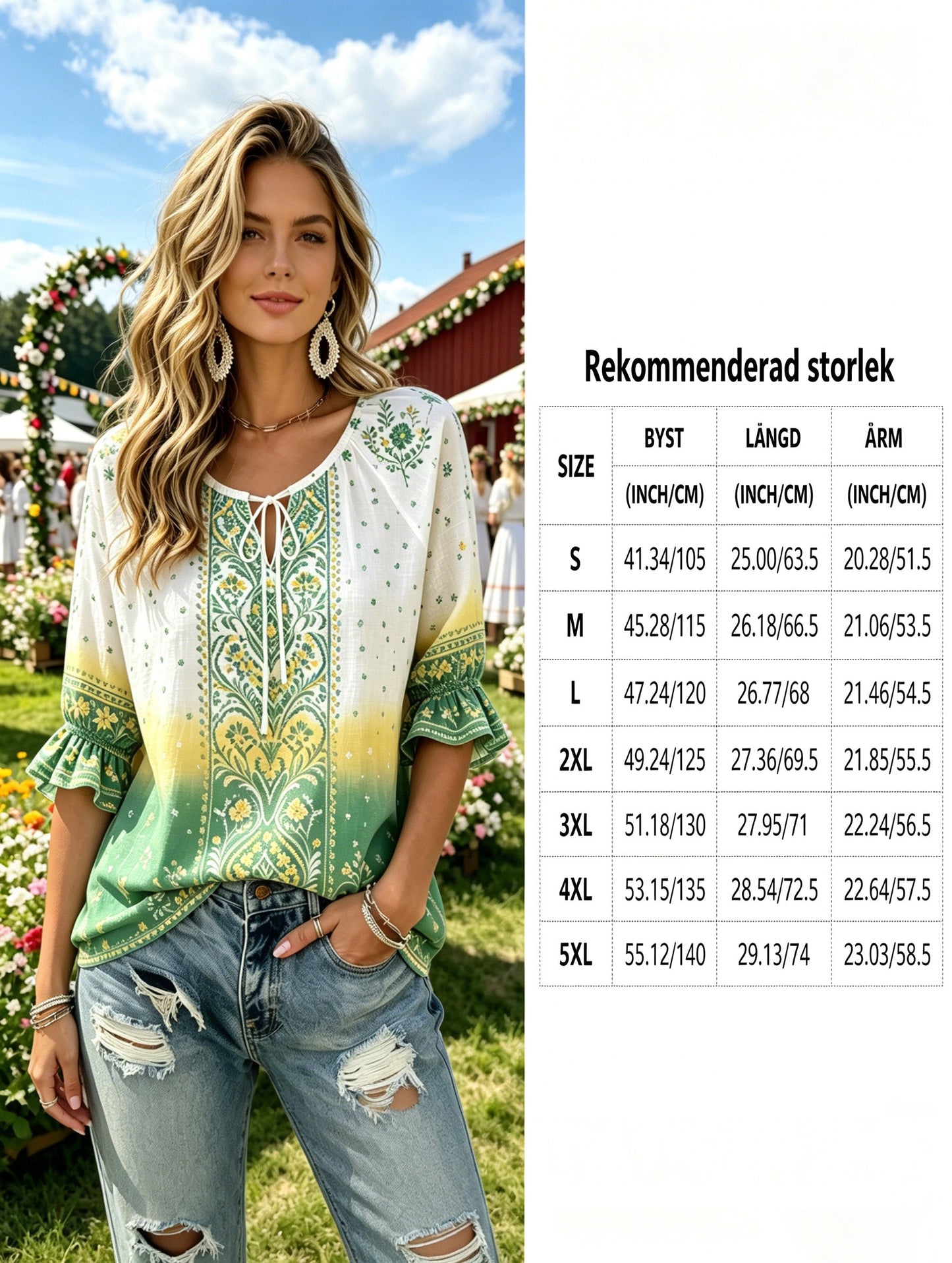 Ladies Swedish Midsummer Festival Souvenir Art Print T-Shirt