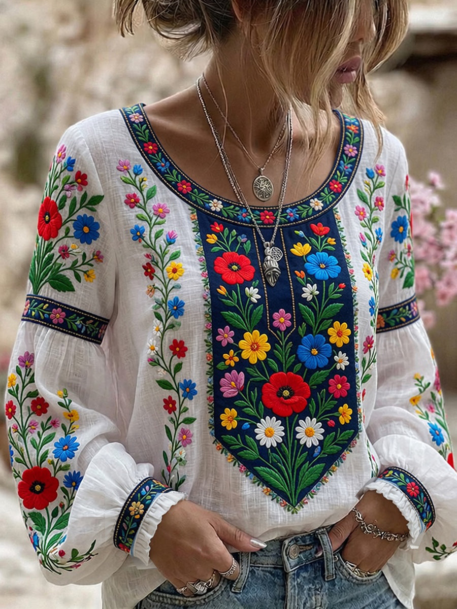Retro midsommarfest konsttryck avslappnad topp