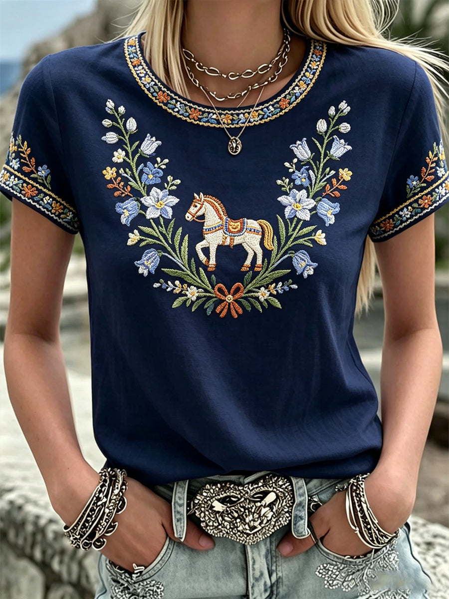 Women's Swedish Midsummer Print Relaxed T-shirt