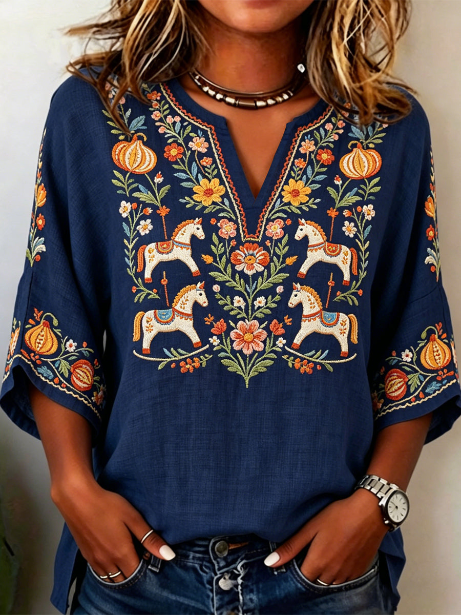Women's Swedish Midsummer Print Relaxed T-shirt