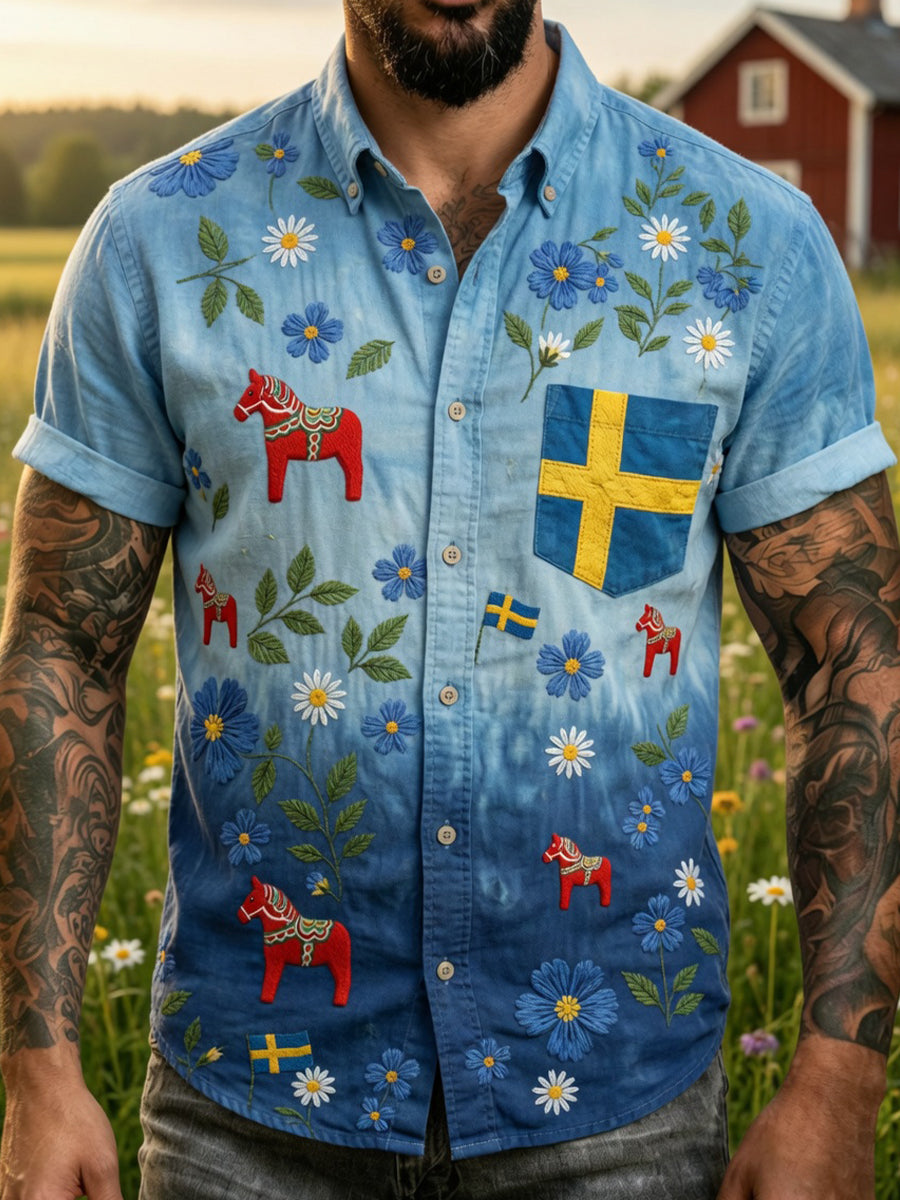 Retro midsommarfest konsttryck avslappnad tröja