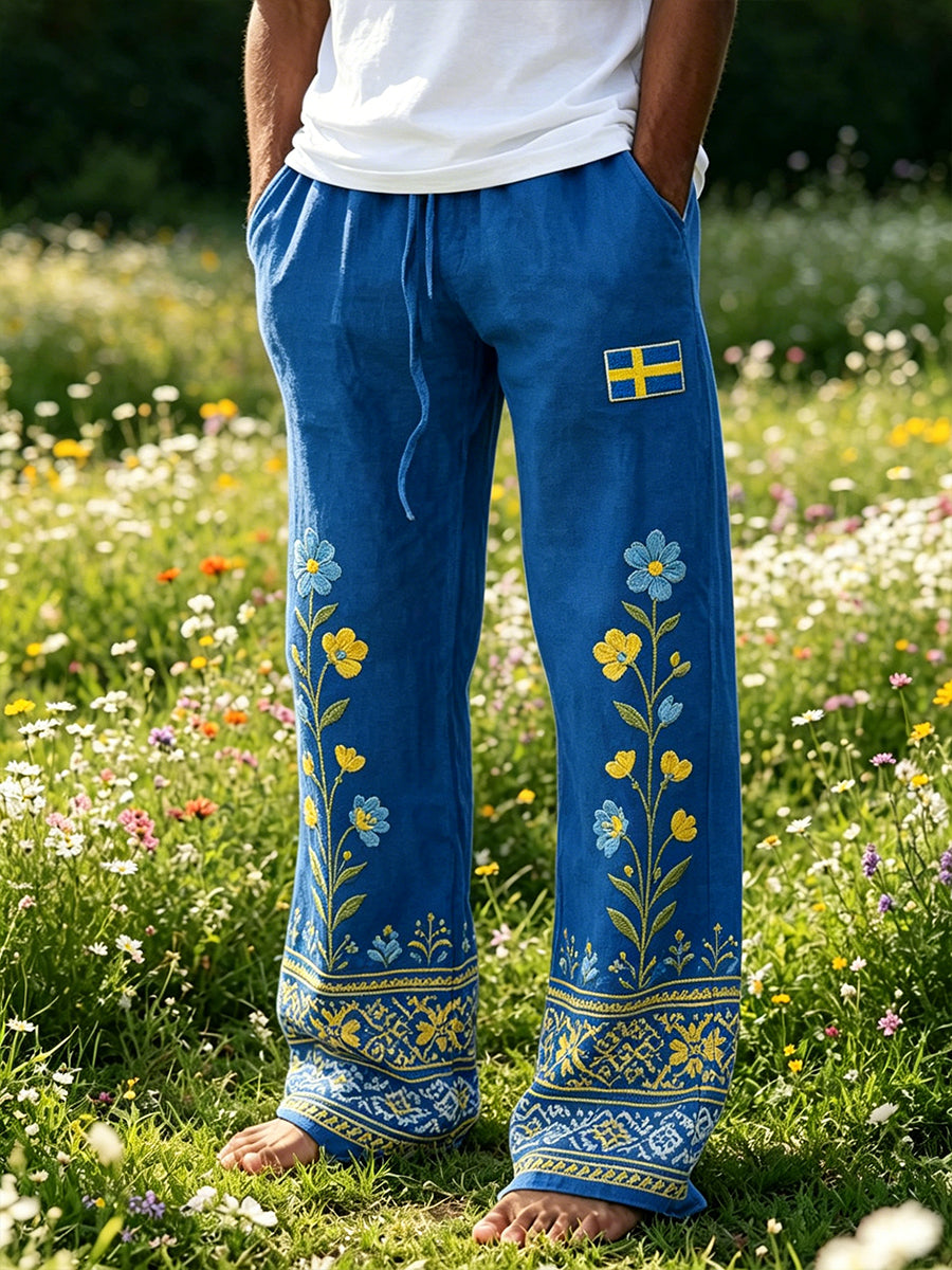 Men's Leisure House with Summer Floral Pattern