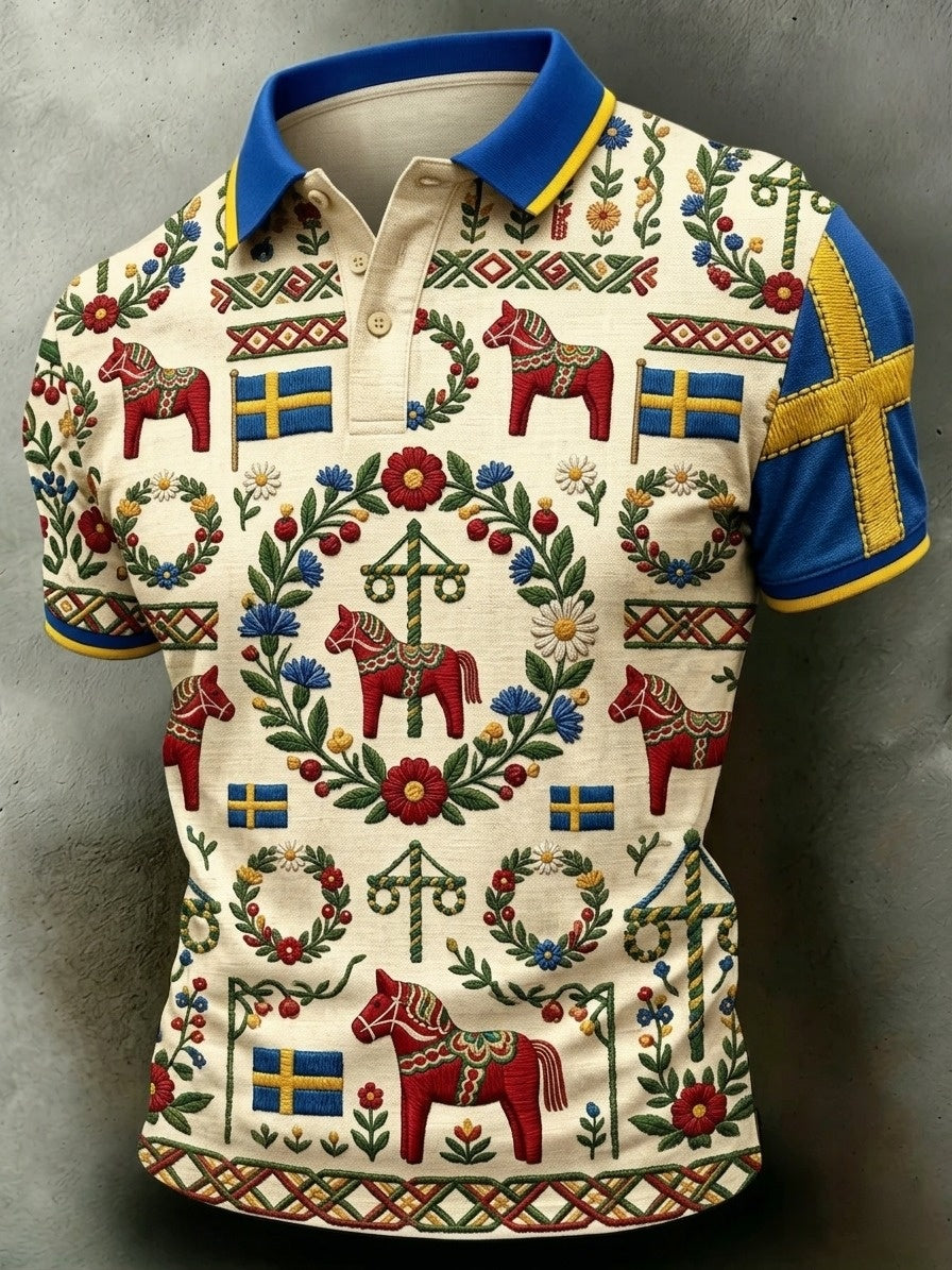 Men's Retro Swedish Midsummer Art Print