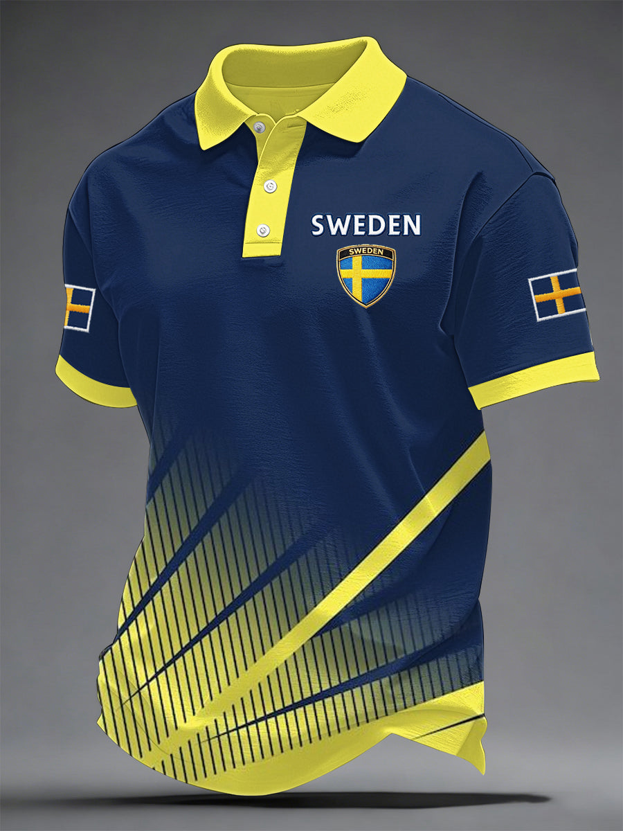 Men's sweatshirt with Swedish football print, casual style