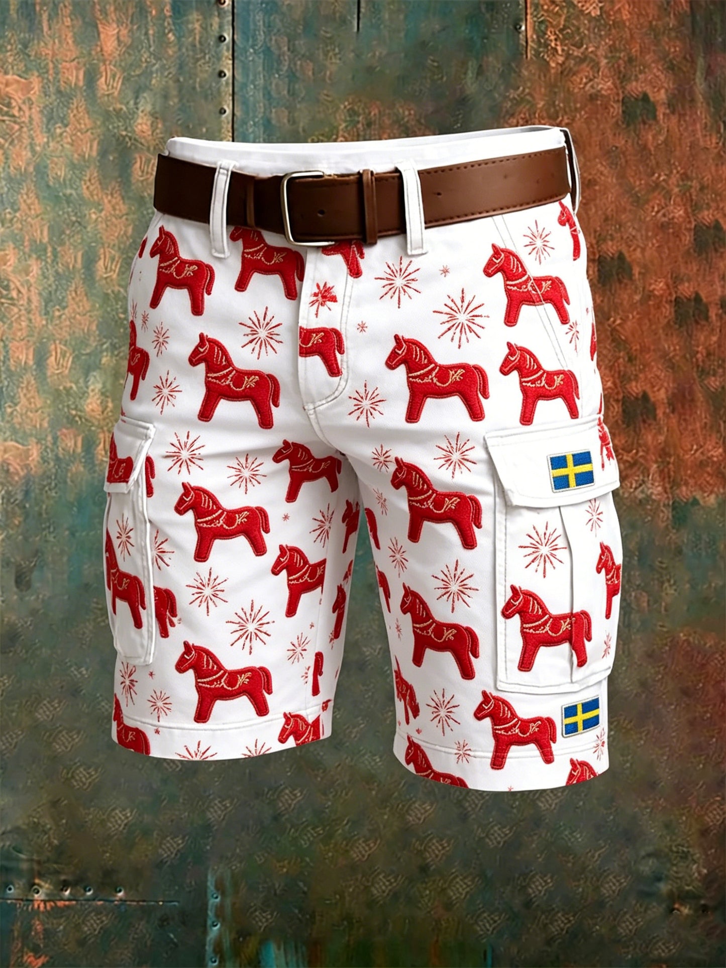 Men's shorts with art print to commemorate Sweden's National Day