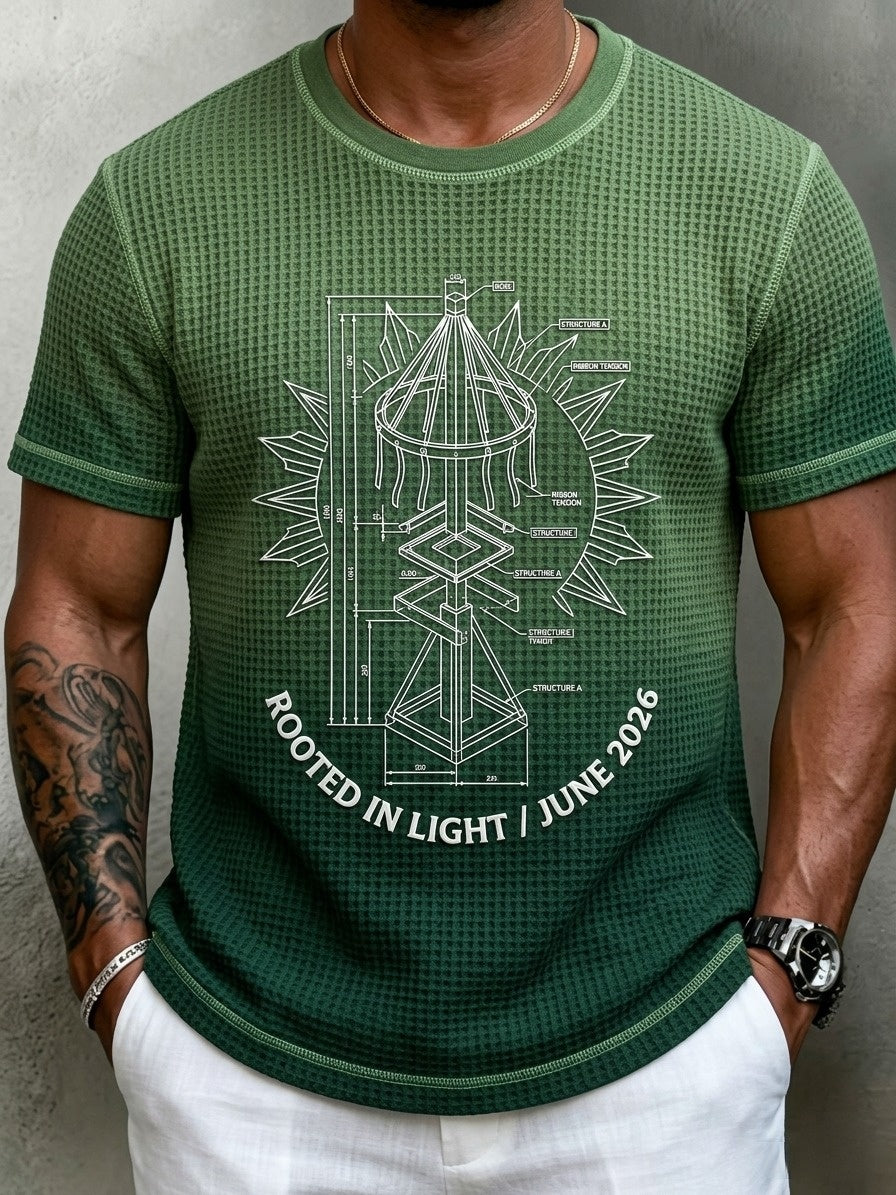 Herr Retro Svenska midsommar Folkblommis våffla Kort ärm T-shirt