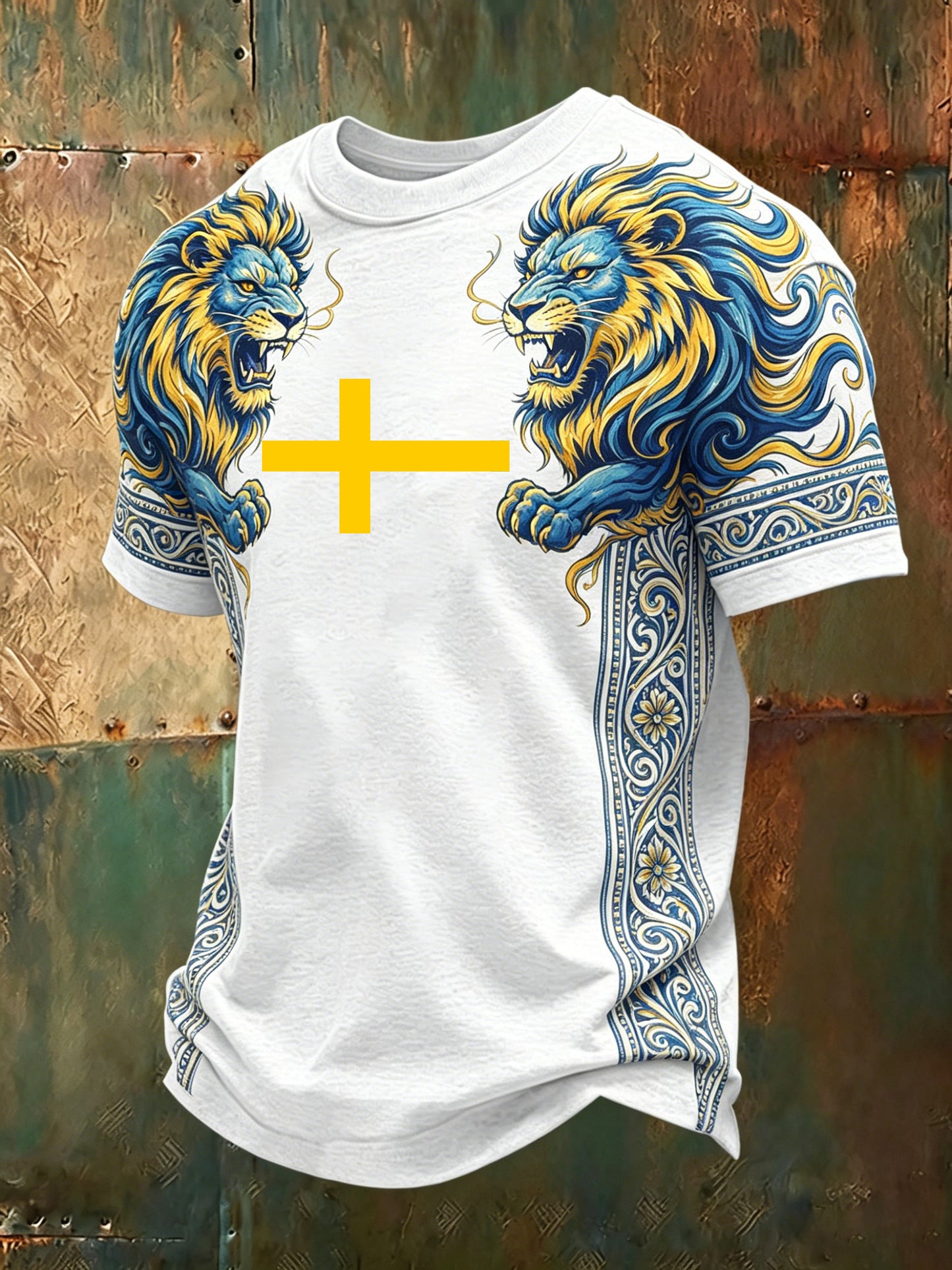 Mäns svenska flagga färgschema Konst utskrift Kortta T-shirt