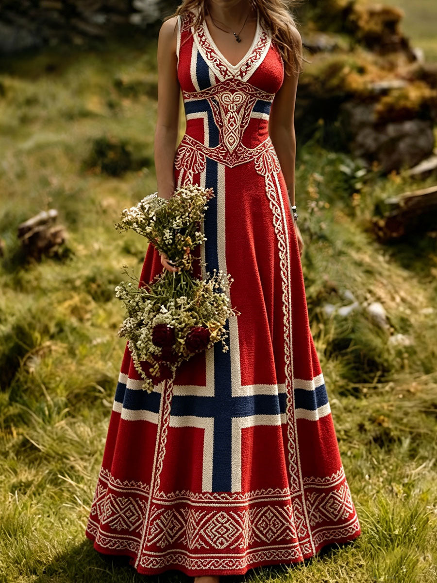 Women's skirt in Nordic Scandinavian Viking style with printed art