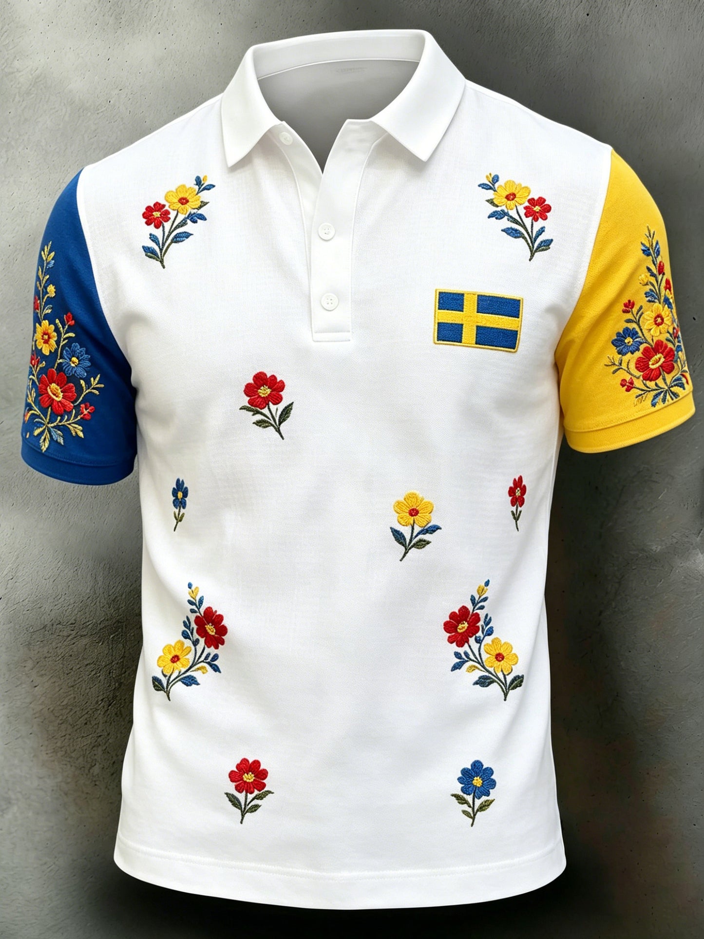 Mäns svenska nationaldagen Midsommarfestival minneskonst Tryck Polo.
