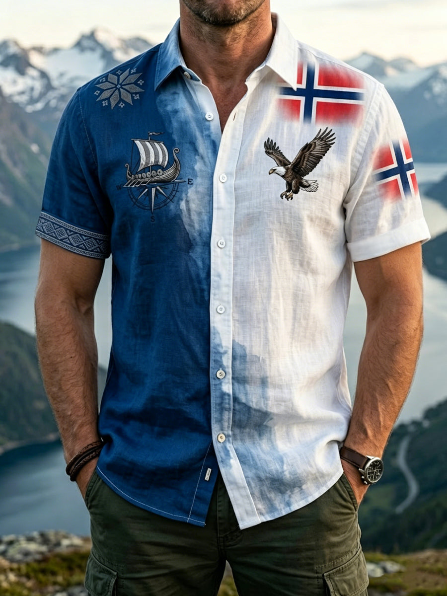 Men's Short-Sleeved Cotton Beach Shirt