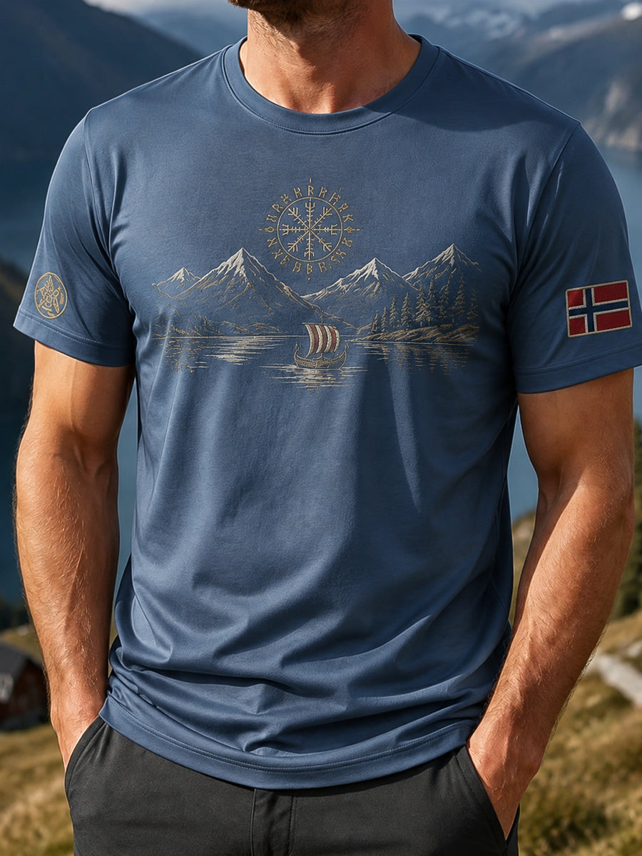 Men's retro mountain outdoor casual jersey